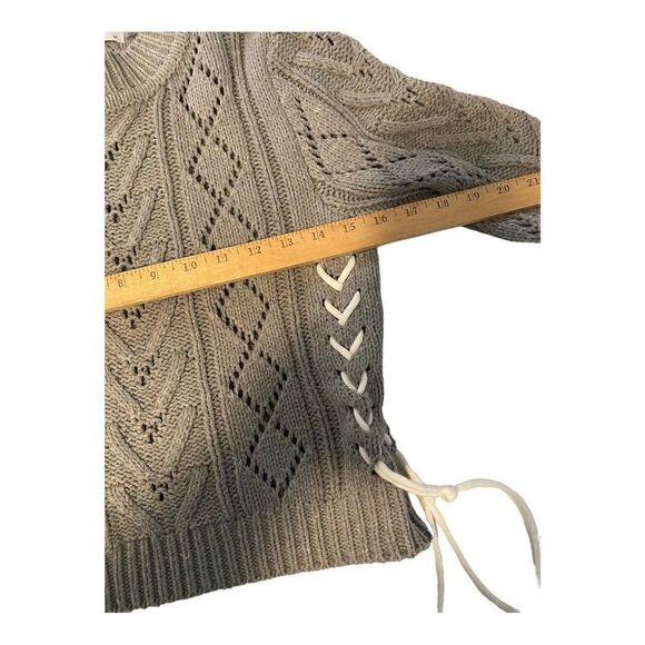 Mod On Trend Sweater Womens Medium Gray Long Sleeve Cropped Crewneck - Picture 7 of 11